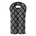 Black And White Navajo Pattern Print Double Neoprene Wine Tote