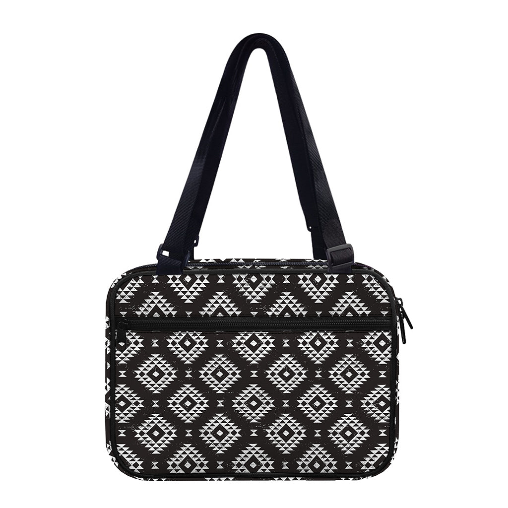 Black And White Navajo Pattern Print Double Strap Bible Bag