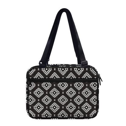 Black And White Navajo Pattern Print Double Strap Bible Bag