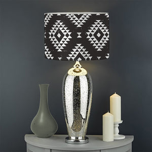 Black And White Navajo Pattern Print Drum Lamp Shade