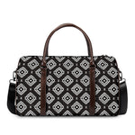 Black And White Navajo Pattern Print Duffle Bag