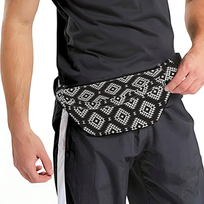 Black And White Navajo Pattern Print Fanny Pack