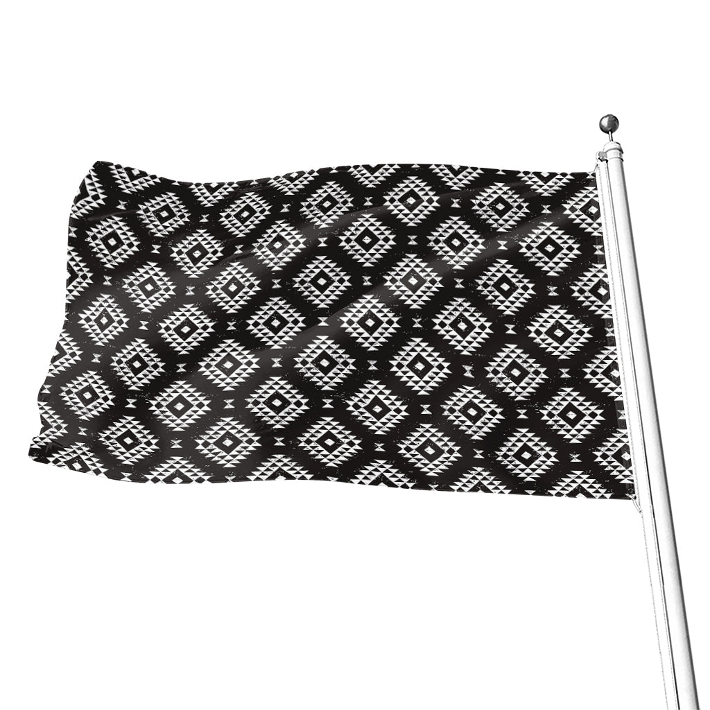 Black And White Navajo Pattern Print Flag