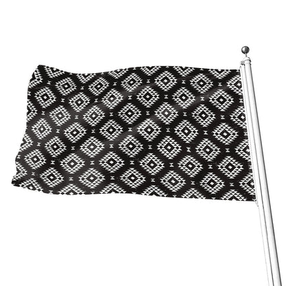 Black And White Navajo Pattern Print Flag