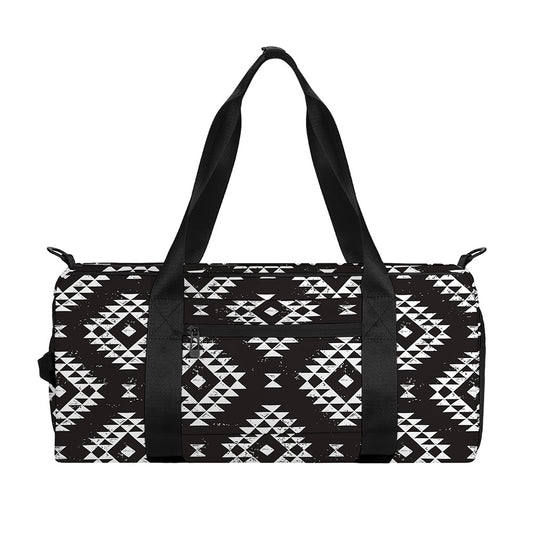 Black And White Navajo Pattern Print Gym Bag