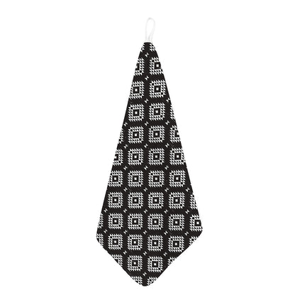 Black And White Navajo Pattern Print Hand Towel