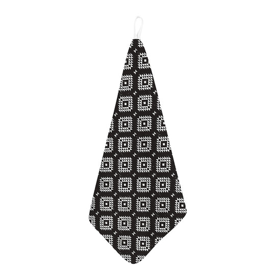 Black And White Navajo Pattern Print Hand Towel