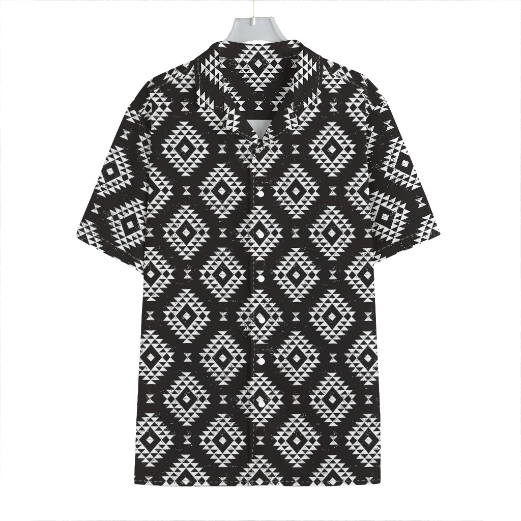 Black And White Navajo Pattern Print Hawaiian Shirt