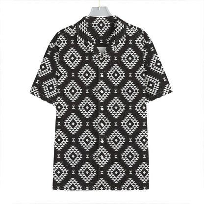 Black And White Navajo Pattern Print Hawaiian Shirt