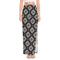 Black And White Navajo Pattern Print High Slit Maxi Skirt