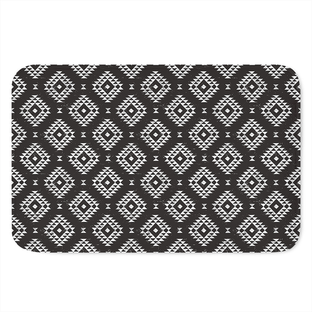 Black And White Navajo Pattern Print Indoor Door Mat