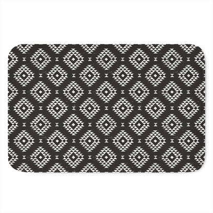Black And White Navajo Pattern Print Indoor Door Mat