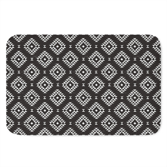 Black And White Navajo Pattern Print Indoor Door Mat