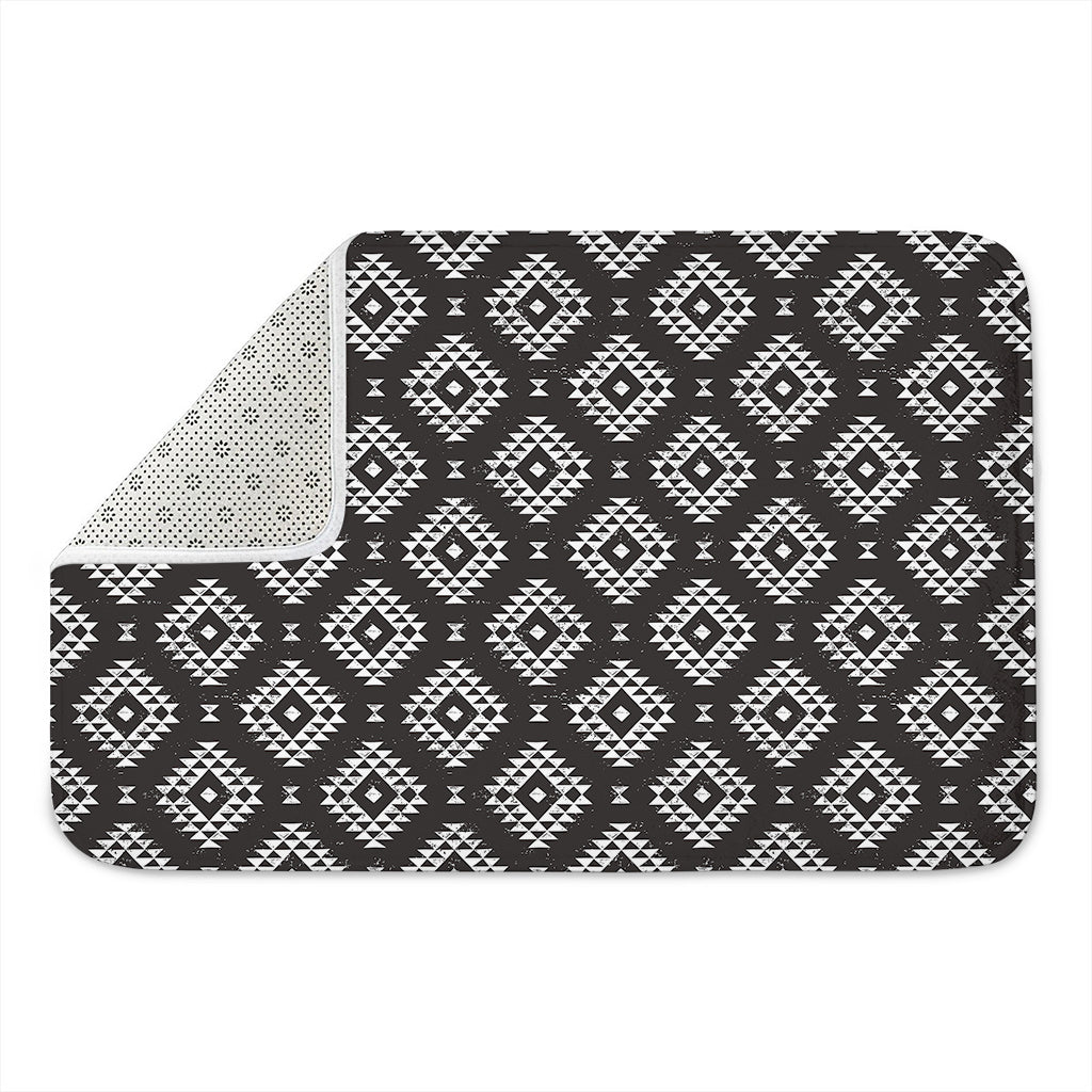 Black And White Navajo Pattern Print Indoor Door Mat
