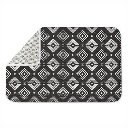 Black And White Navajo Pattern Print Indoor Door Mat