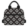 Black And White Navajo Pattern Print Insulated Lunch Bag