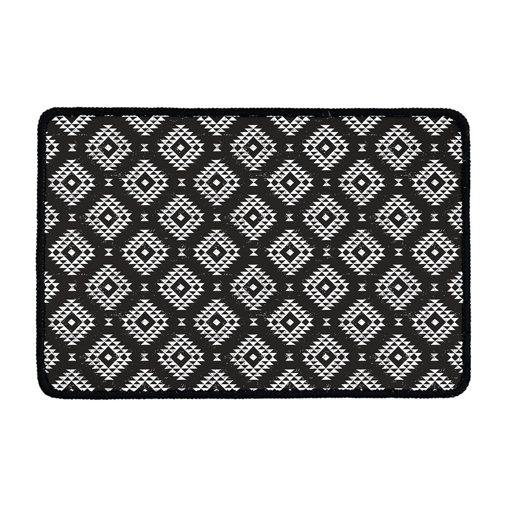 Black And White Navajo Pattern Print Kitchen Mat