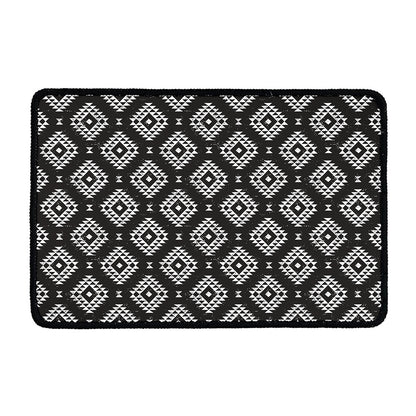 Black And White Navajo Pattern Print Kitchen Mat