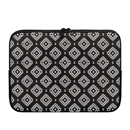 Black And White Navajo Pattern Print Laptop Sleeve