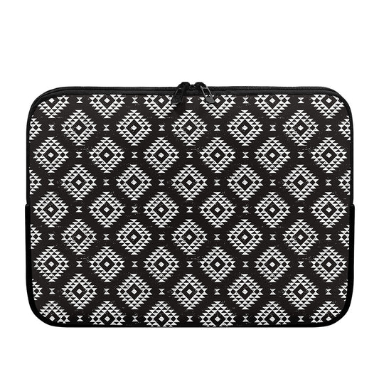 Black And White Navajo Pattern Print Laptop Sleeve