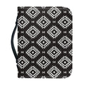Black And White Navajo Pattern Print Leather Bible Cover