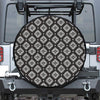 Black And White Navajo Pattern Print Leather Spare Tire Cover