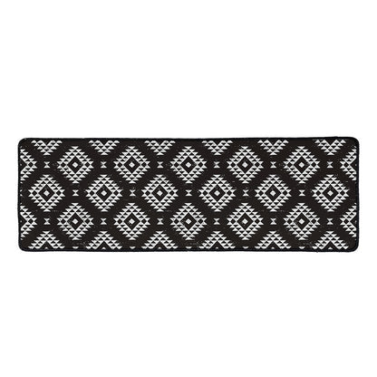 Black And White Navajo Pattern Print Long Kitchen Mat