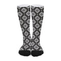 Black And White Navajo Pattern Print Long Socks