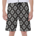Black And White Navajo Pattern Print Men's Beach Shorts