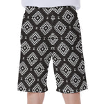 Black And White Navajo Pattern Print Men's Beach Shorts