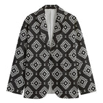 Black And White Navajo Pattern Print Men's Blazer