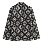 Black And White Navajo Pattern Print Men's Blazer