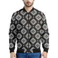 Black And White Navajo Pattern Print Men's Bomber Jacket