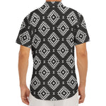 Black And White Navajo Pattern Print Men's Deep V-Neck Shirt