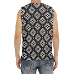 Black And White Navajo Pattern Print Men's Fitness Tank Top