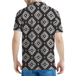 Black And White Navajo Pattern Print Men's Polo Shirt