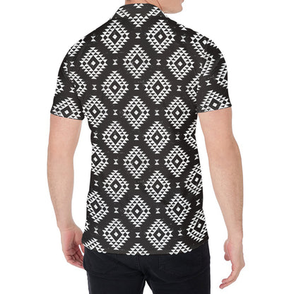 Black And White Navajo Pattern Print Men's Shirt