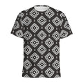 Black And White Navajo Pattern Print Men's Athletic T-Shirt