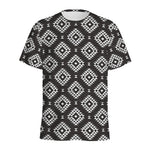 Black And White Navajo Pattern Print Men's Sports T-Shirt
