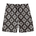 Black And White Navajo Pattern Print Men's Swim Trunks