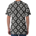 Black And White Navajo Pattern Print Men's Velvet T-Shirt
