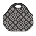 Black And White Navajo Pattern Print Neoprene Lunch Bag