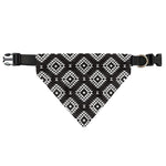 Black And White Navajo Pattern Print Over The Collar Dog Bandana