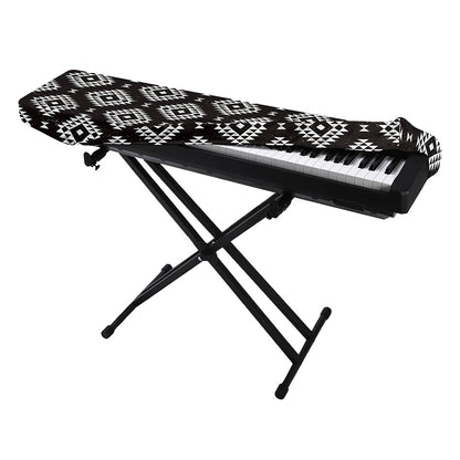 Black And White Navajo Pattern Print Piano Keyboard Cover