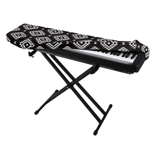 Black And White Navajo Pattern Print Piano Keyboard Cover