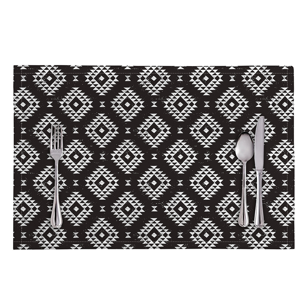 Black And White Navajo Pattern Print Placemat