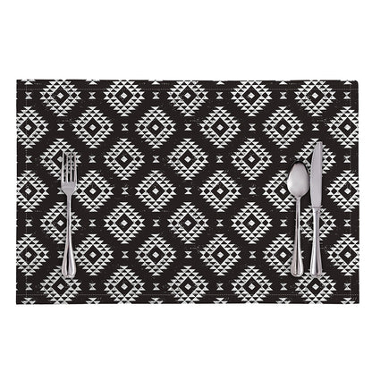 Black And White Navajo Pattern Print Placemat
