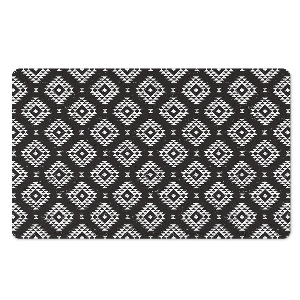 Black And White Navajo Pattern Print Polyester Doormat