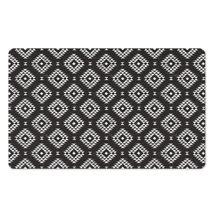 Black And White Navajo Pattern Print Polyester Doormat