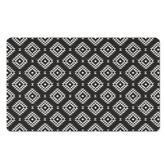 Black And White Navajo Pattern Print Polyester Doormat